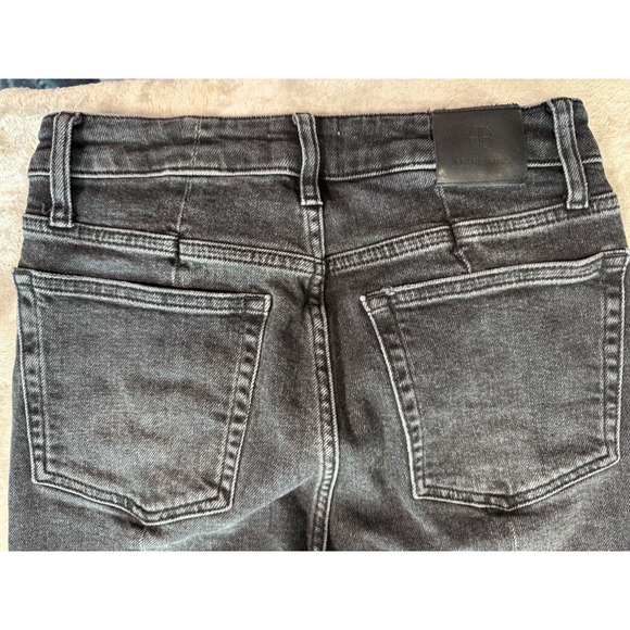 Anine Bing Heath Vintage Black Skinny Jeans Side Slit Button Fly High Rise 28 - Picture 9 of 9